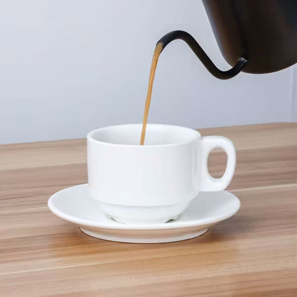 Durable Stackable Porcelain Cup & Saucer Set