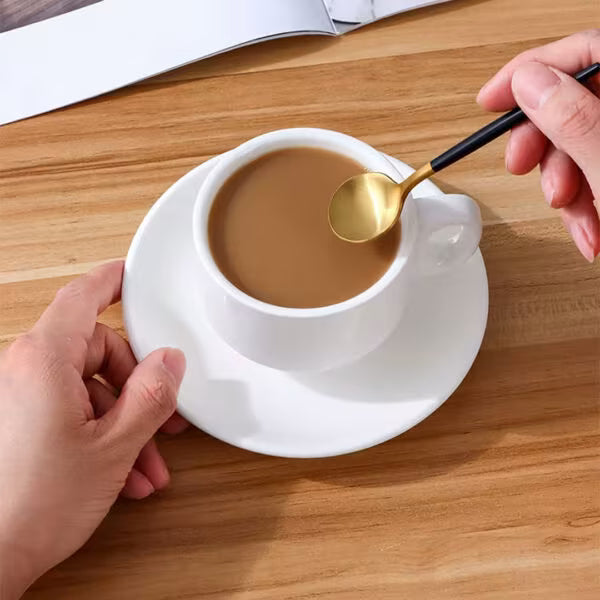 Durable Stackable Porcelain Cup & Saucer Set