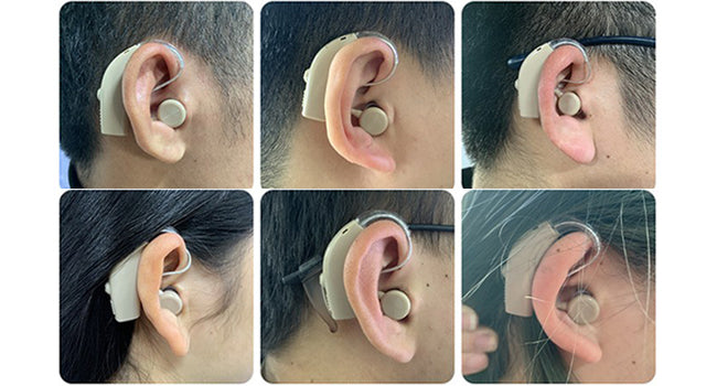 Hearing aid, rechargeable for seniors, noise reduction, 5-level volume adjustment, clear sound, with charging case