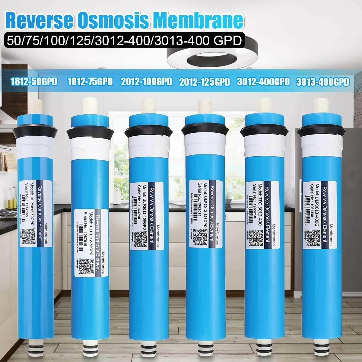 Home Kitchen Reverse Osmosis RO Membrane Replacement Water System Filter Water Purifier Drinking Treatment