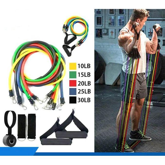 11pcs Elastic Varying Resistance Bands Exercise Yoga Home Office Gym