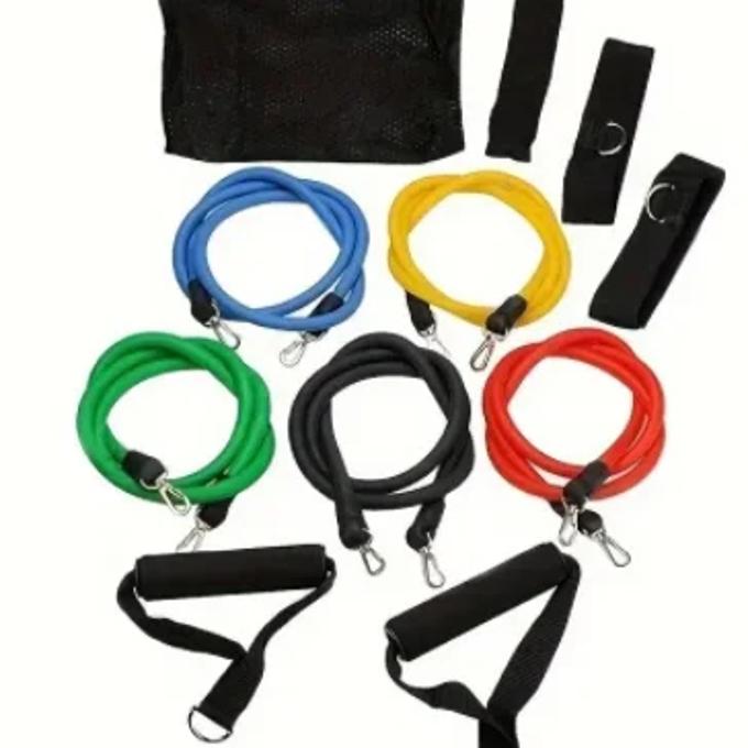 11pcs Elastic Varying Resistance Bands Exercise Yoga Home Office Gym