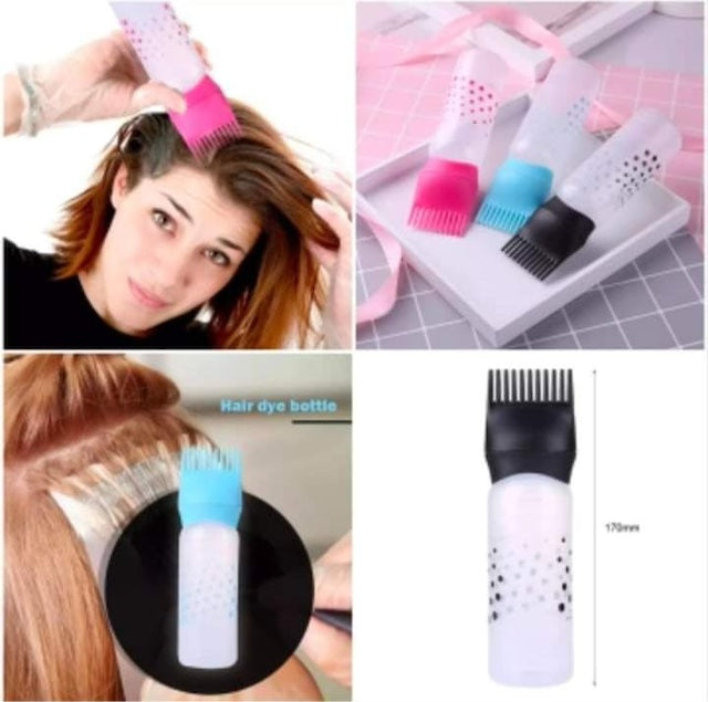 50oz Empty Hair Dye Applicator Brush Bottle, Oil Applicator Comb Bottle, Salon shampoo Dispensing Brush and Styling Tool