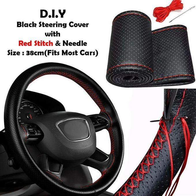 Hand Sewing Car Steering Wheel Cover Microfiber