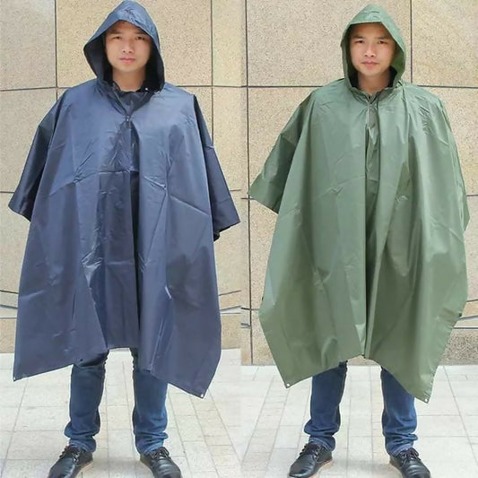 3 in 1 Raincoat Backpack with Hood Poncho Waterproof