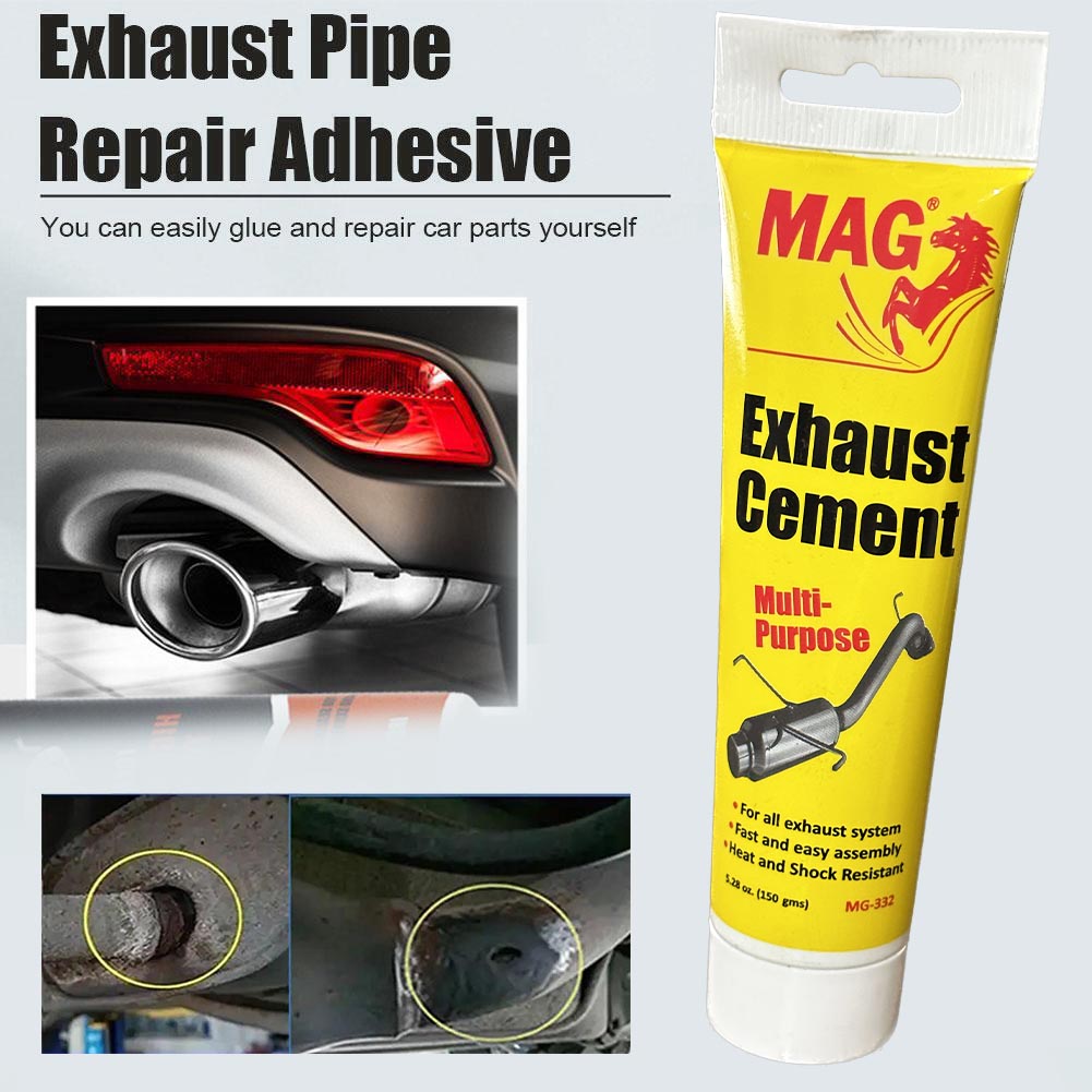 Exhaust Cement Paste System Pipe Repair Kits Heat & Shock Resistant High Temperature To 300°C Cement Crack Sealer Tailpipe Muffler Adhesive Sealant