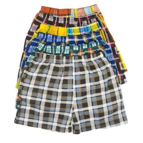 Fashion colourful printed 6Pcs Pure Cotton Checked Men's Boxers – Multicolor