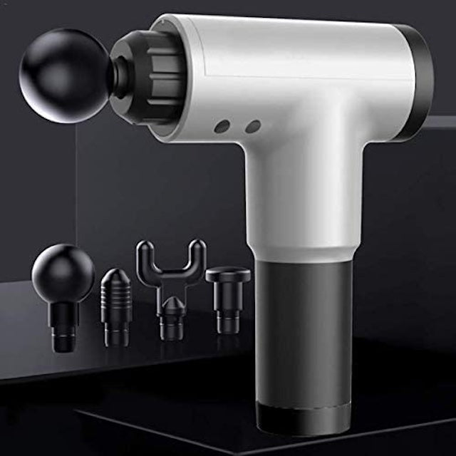 Portable Fascial Gun Massager, Massage Gun, 6 Speeds Percussion Fascial Gun for Pain Relief with 4 Interchangeable Massage Heads