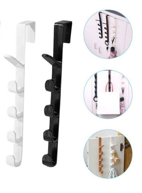 Multipurpose Five Segment Hooks, Handbag Door Hook, Door Hook for Most Door Widths, Stainless Steel Hangers, Coat Rack