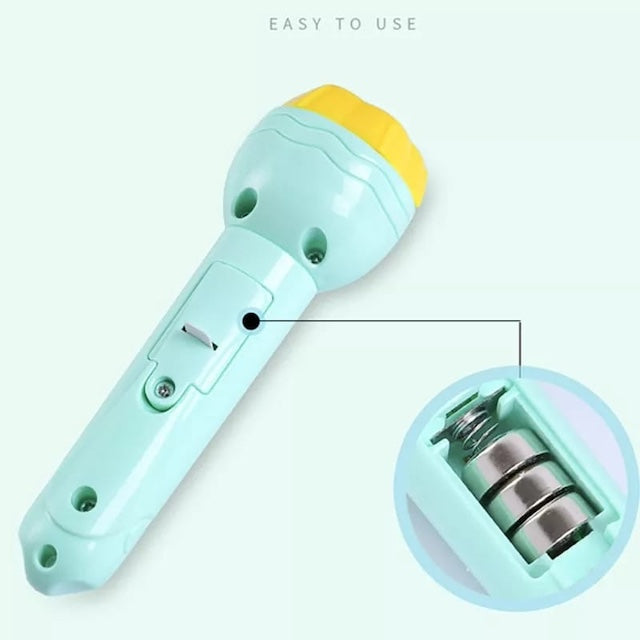 112Pattern Flashlight Projector Torch Lamp, Baby Sleeping Story Book, Early Childhood Education Toy For Kids