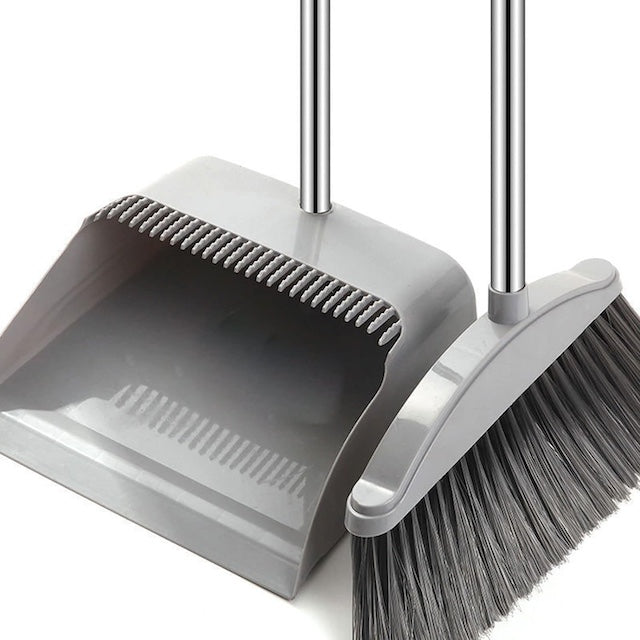 2 in 1 Flexible Broom and Dustpan, Home Cleaning Brush Broom, Dustpan Set For Floor Sweeper, Garbage Cleaning Stand Up Broom