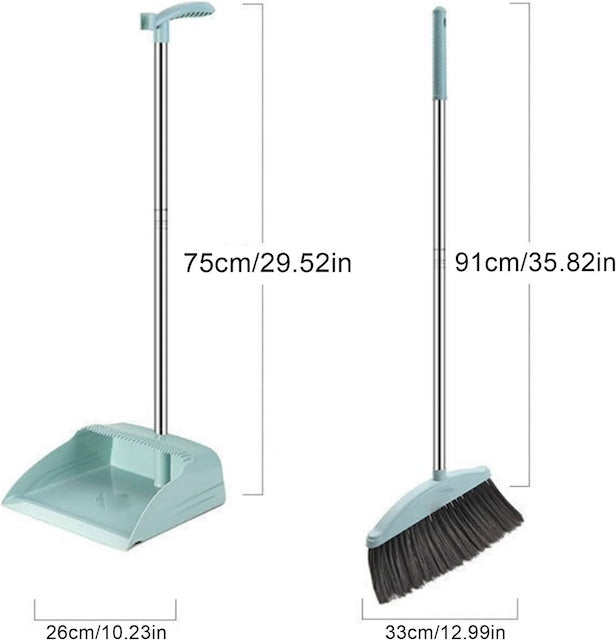 2 in 1 Flexible Broom and Dustpan, Home Cleaning Brush Broom, Dustpan Set For Floor Sweeper, Garbage Cleaning Stand Up Broom