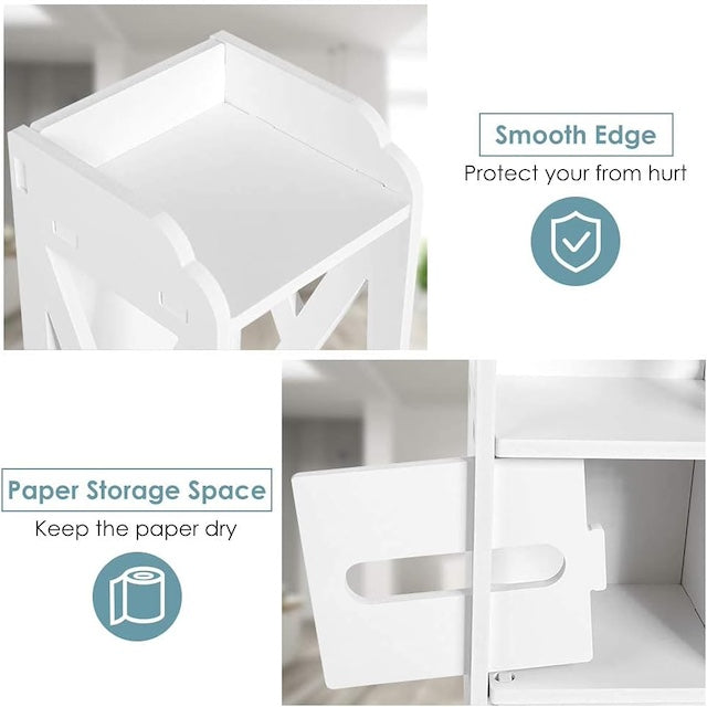 Floor Standing Storage Cabinet, Bathroom Floor Cabinet with Shelves, Small Bathroom Storage Cabinet Organizer