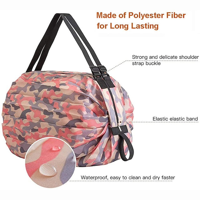 Foldable Shopping Bags, Reusable Grocery Bags, Large Capacity Tote Bag for Storage - Waterproof Durable Eco-Friendly