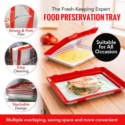 Food Preservation Clever Tray, Food Tray Stackable Creative Food Preservation, Plastic Kitchen Food Preservation Tray