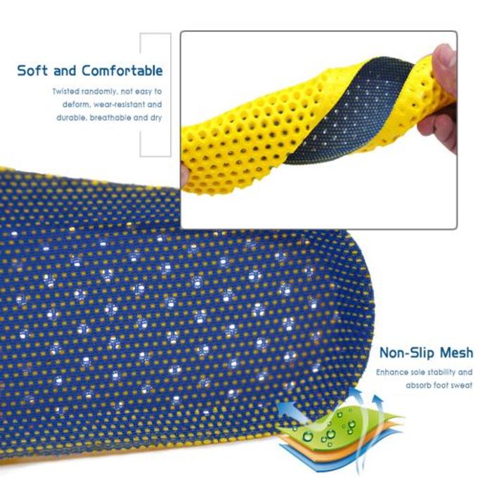 Memory Foam Insoles For Sport Shoes Stretch Breathable Deodorant Running Insert Mesh Cushion For Man Women Sneakers Insoles