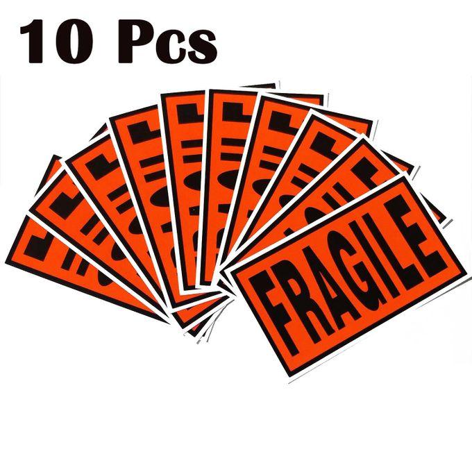 FRAGILE Warning Stickers For Safe Shipping Packing, EXIT and ENTRY Signs Sticker, NO SMOKING Warning Sign Stickers - 10 pcs