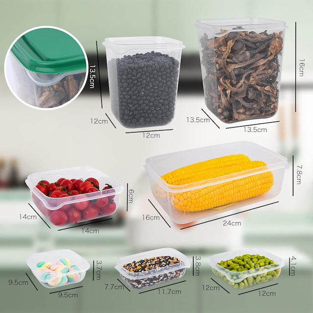 Airtight Food Storage Containers with Lids, Refrigerator Plastic Sealed Cans, Preservation Transparent Sealed Container Jars