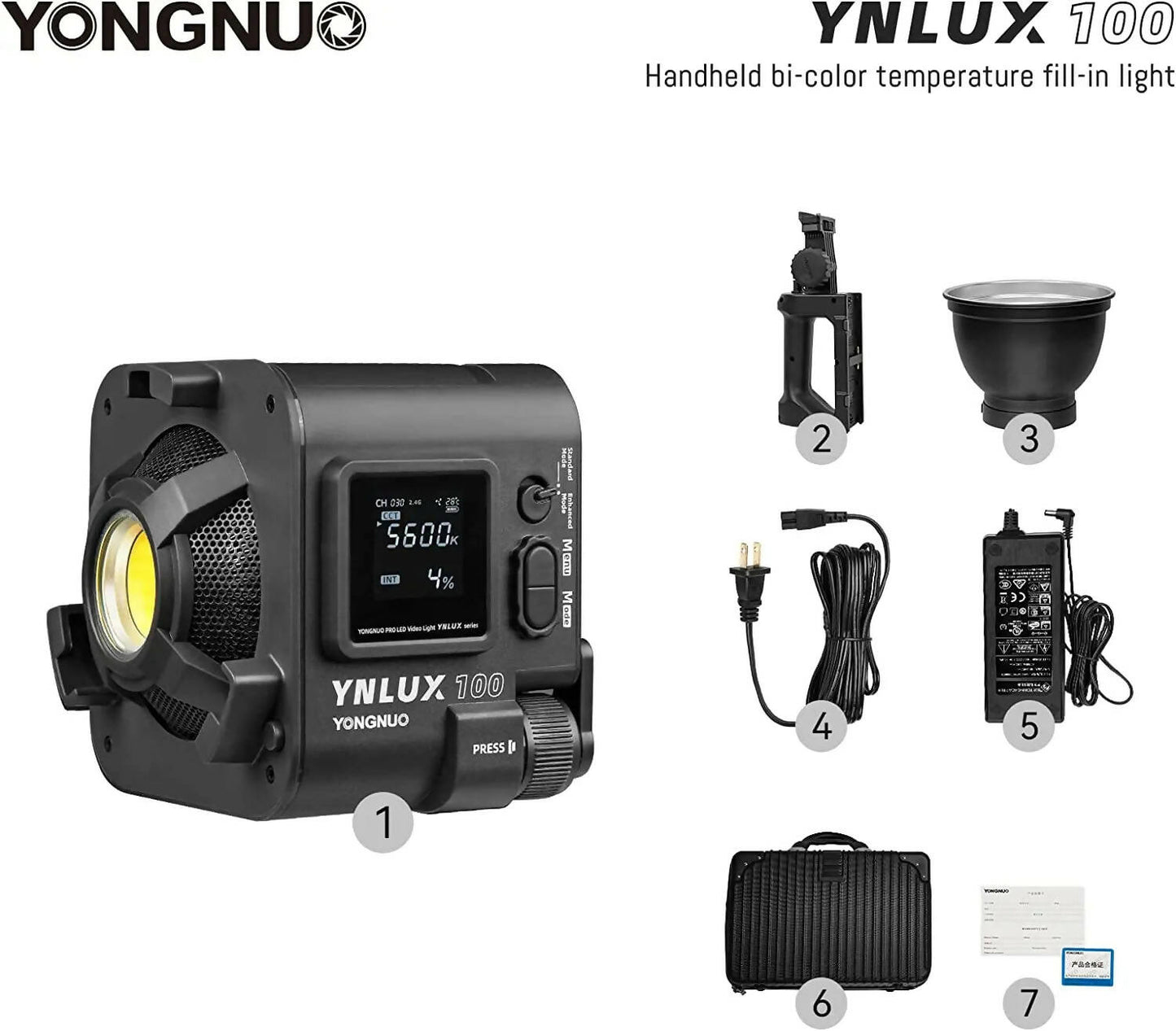 Yongnuo YNLUX100 Kit 100w Led for Photography Lighting Video Light Photograhy Vlog Photo Studio Lights Lamp Cameras Photographic