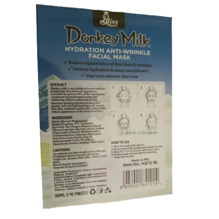 10Pcs Donkey Milk Facial Mask