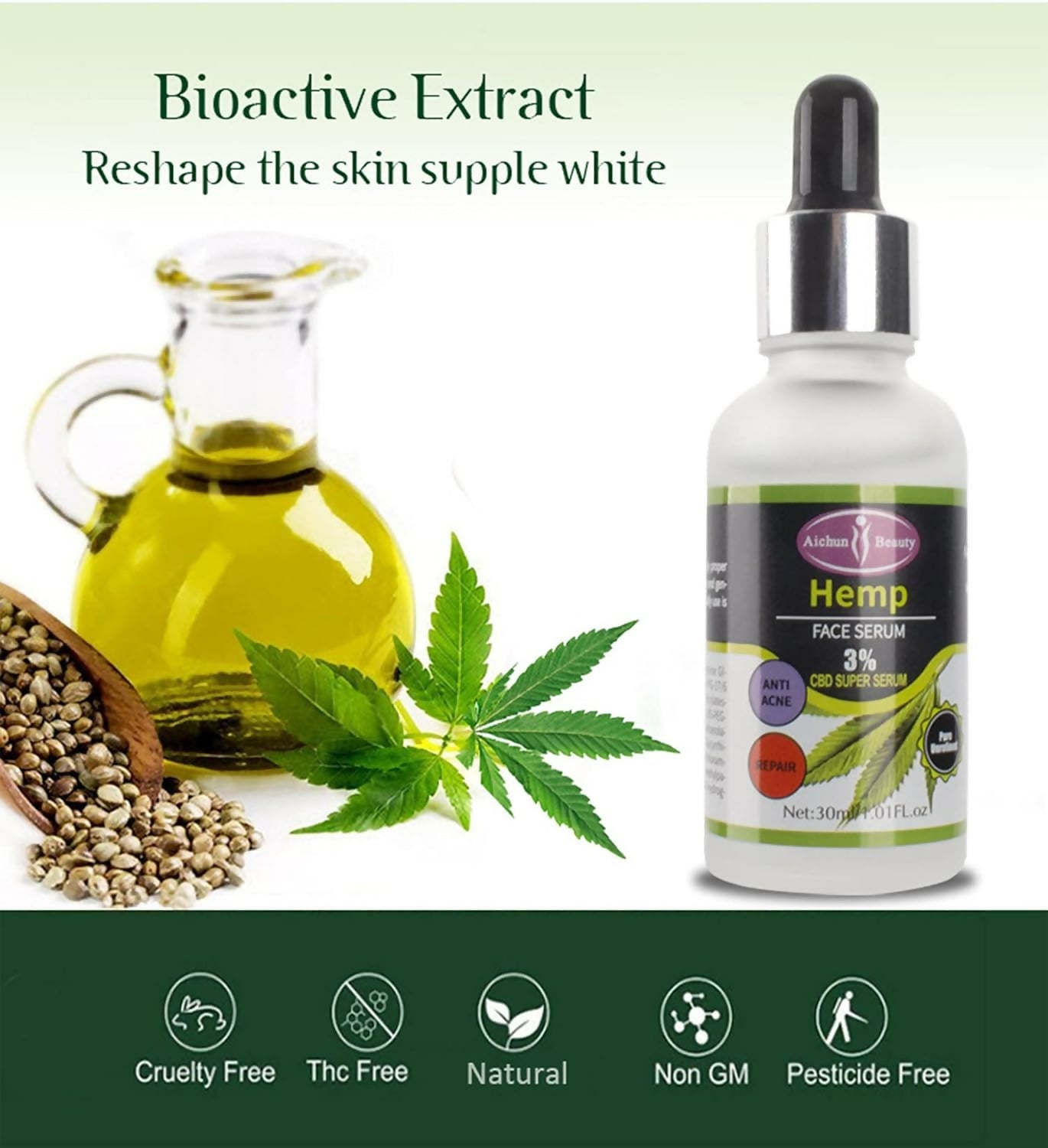 Aichun Beauty Hemp Anti Acne Face Repair Serum