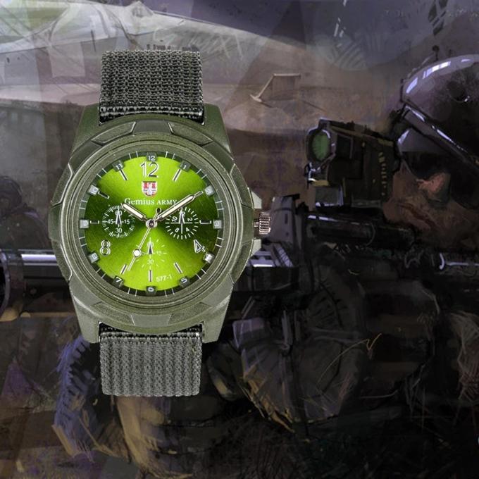 Gemius Army Racing Force Military Men Officer Fabric Watch, Men's Quartz Clock Man Army Military Wrist Watch