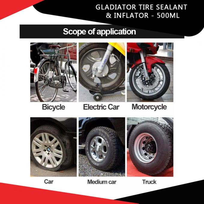 Gladiator Tire Sealant & Inflator 450ml - Emergency Flat Tyre Puncture - For All cars Vehicles, Trucks, Motorcycles and Bicycles