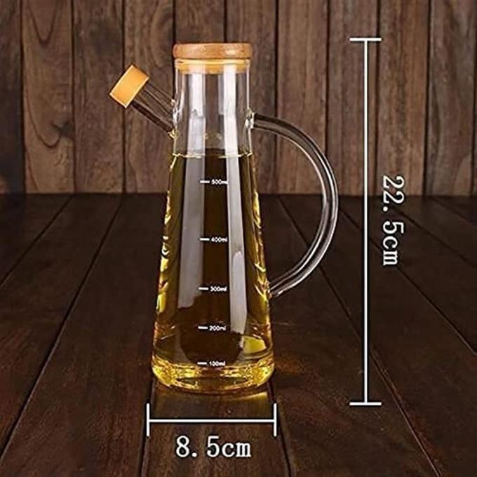 Glass Oil/Vinegar Jar with Bamboo Lid , Olive Oil Dispenser, Vinegar and Olive Oil Bottle Dispenser, Oil Bottles for Kitchen