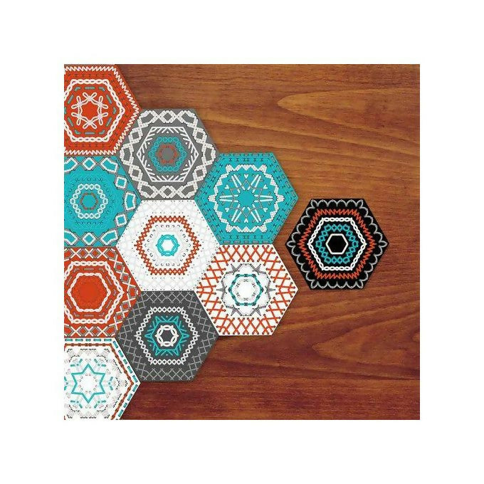 Funlife Home 10Pcs Colored Embroidered Hexagon Wall/Floor Sticker Murals