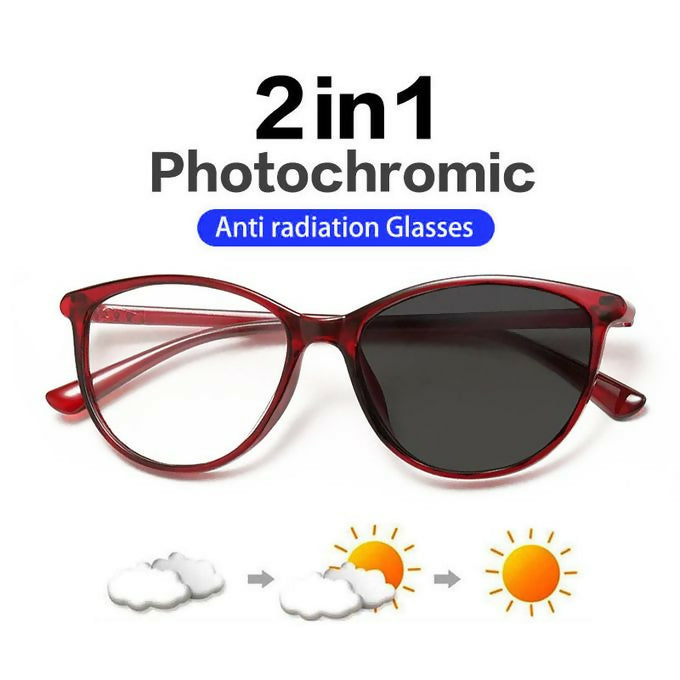 Cat Eye Small Frame Glasses Photochromic