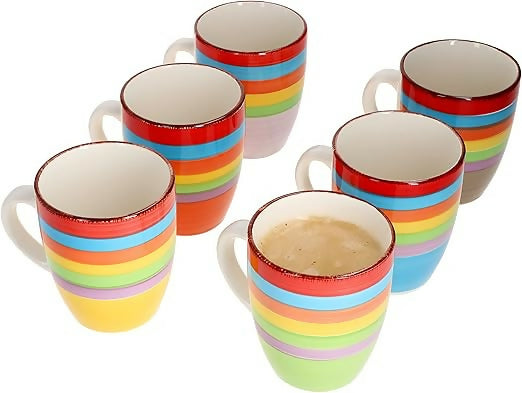 4pc Porcelain Coloured Mug Set – 350ml