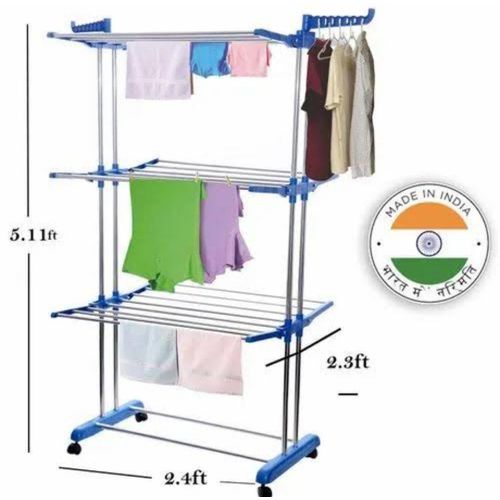 Detachable 3-Layer Clothes Drying Rack Stand – Heavy Duty 50kg Capacity, Foldable & Space-Saving