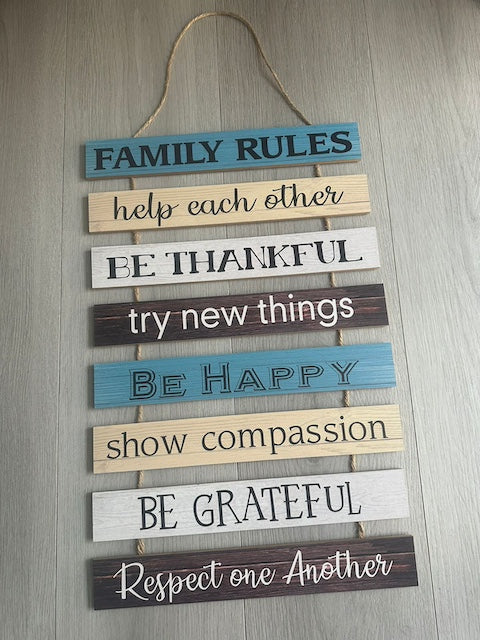 Hanging Board Wooden House Rules, Rustic Family Values Wall Sign, Rustic Decor, FarmHouse Decor, Front Door Decor