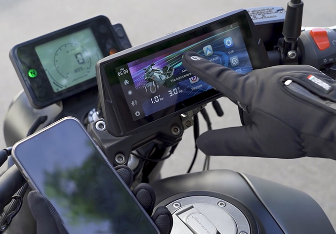 Spedal CL876 Gps Motorcycle Wireless CarPlay/Android Auto 6.86 Inch 1080P Dual Cameras Loop Recording Tire Pressure Monitoring