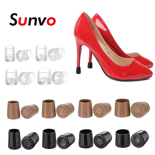 Heel Caps, High Heel Protectors, Heel Repair Caps, Rubber Heel Stoppers Covers to Reduce Noise, Protect Heels from Grass, Bricks