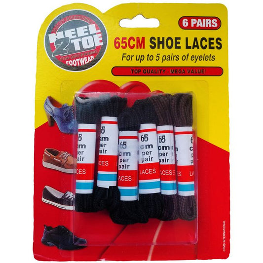 Heel2Toe 6pairs Shoe Boot Laces Round Replacement Shoelaces