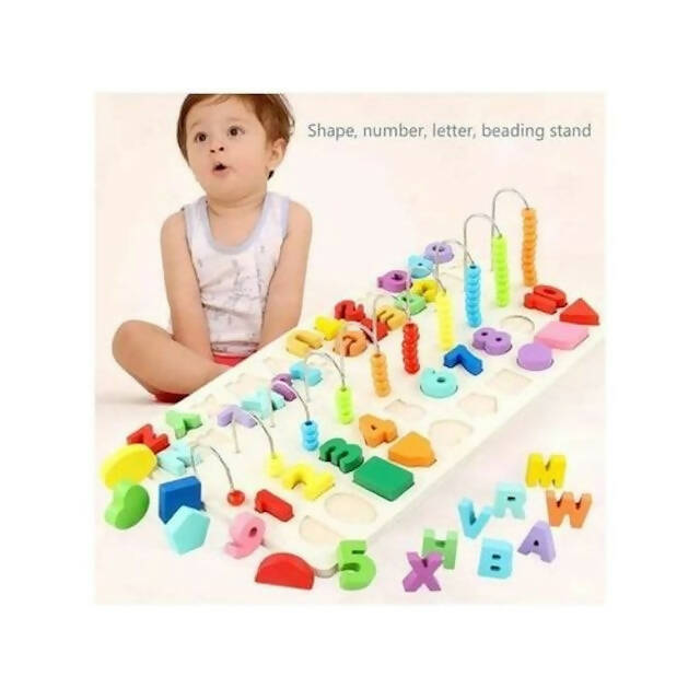 Kids Wooden Montessori Kids Learning Set, Count Numbers, Shape Matching, Early Educational Teaching Math Toys