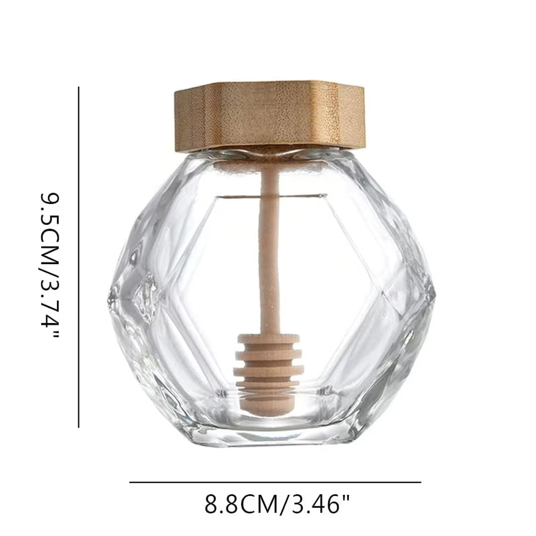 200ml Glass Honey Jar with Wooden Dipper