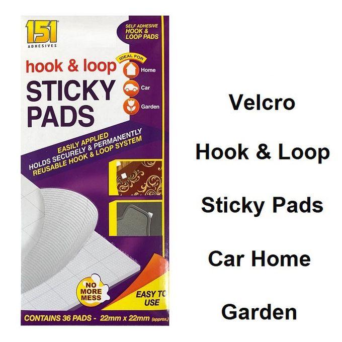 36 x Hook & Loop Pads White Velcro Sticky Mounting Self Adhesive