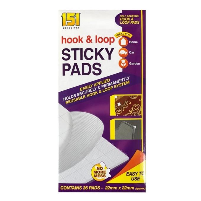 36 x Hook & Loop Pads White Velcro Sticky Mounting Self Adhesive