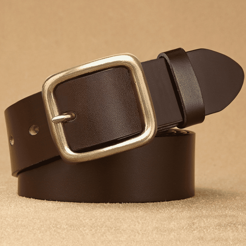 Men's Vintage Black PU Leather Belt with Stylish Needle Buckle