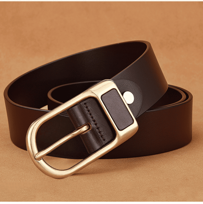 Durable Men's Vintage PU Leather Business Casual Belt with Adjustable Needle Buckle