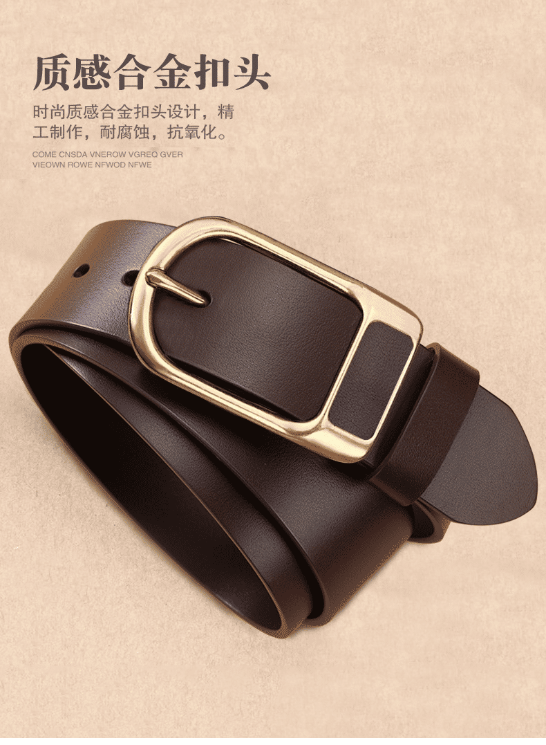 Durable Men's Vintage PU Leather Business Casual Belt with Adjustable Needle Buckle
