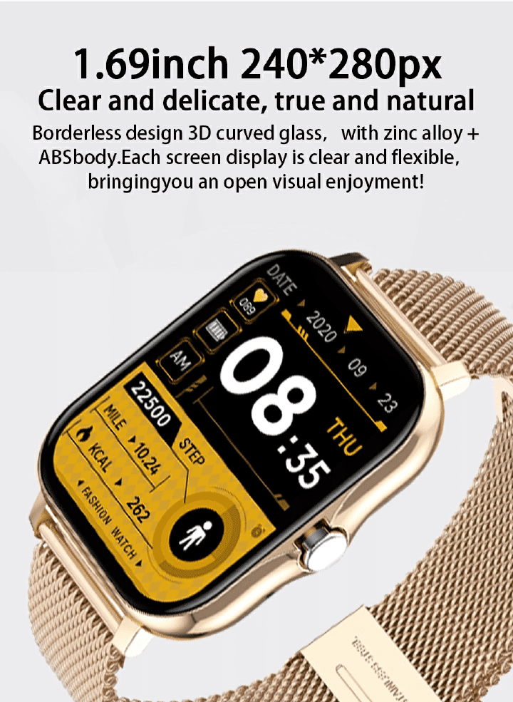 Premium Steel Smartwatch: Full Touch, Sport, Heart Rate, Bluetooth Call for All Phones