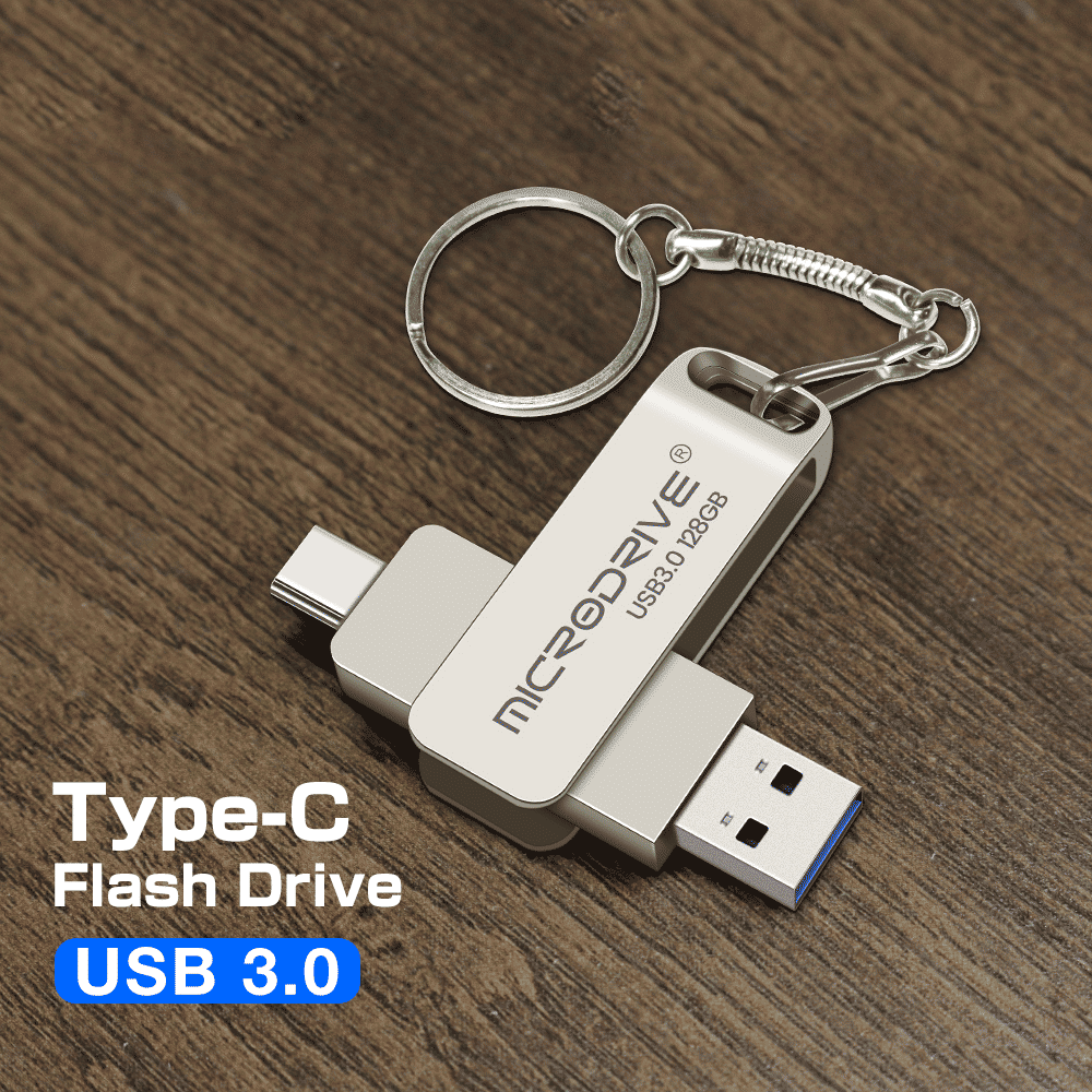 High-Speed Dual-Port Metal USB 3.0 OTG Flash Drive for Type-C & USB-A
