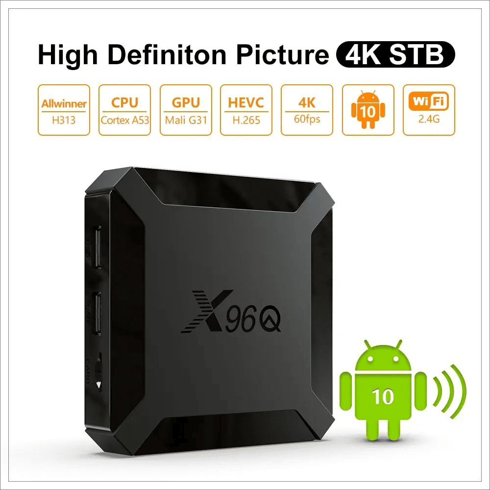 X96Q Smart TV Box, Android 10, 4K HDR10, Quad Core, 2GB RAM