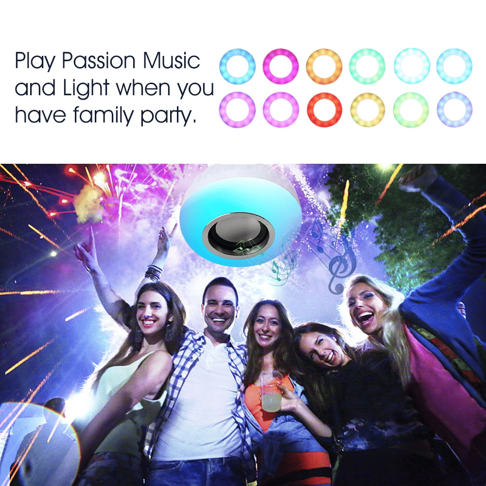 Smart LED Bluetooth Speaker Bulb - APP Control, RGB Light, Music Player