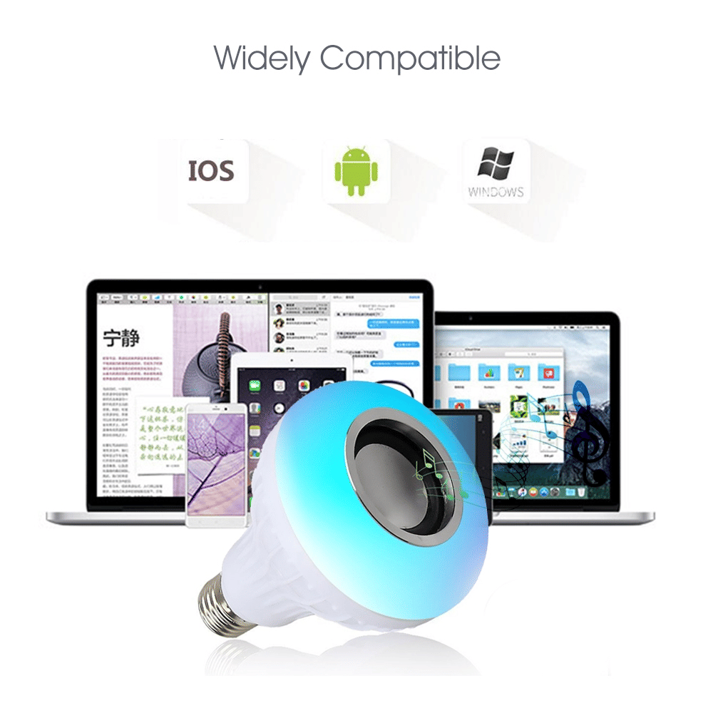 Smart Bluetooth Speaker Bulb: APP Control, RGB LED Light, Powerful Subwoofer Audio