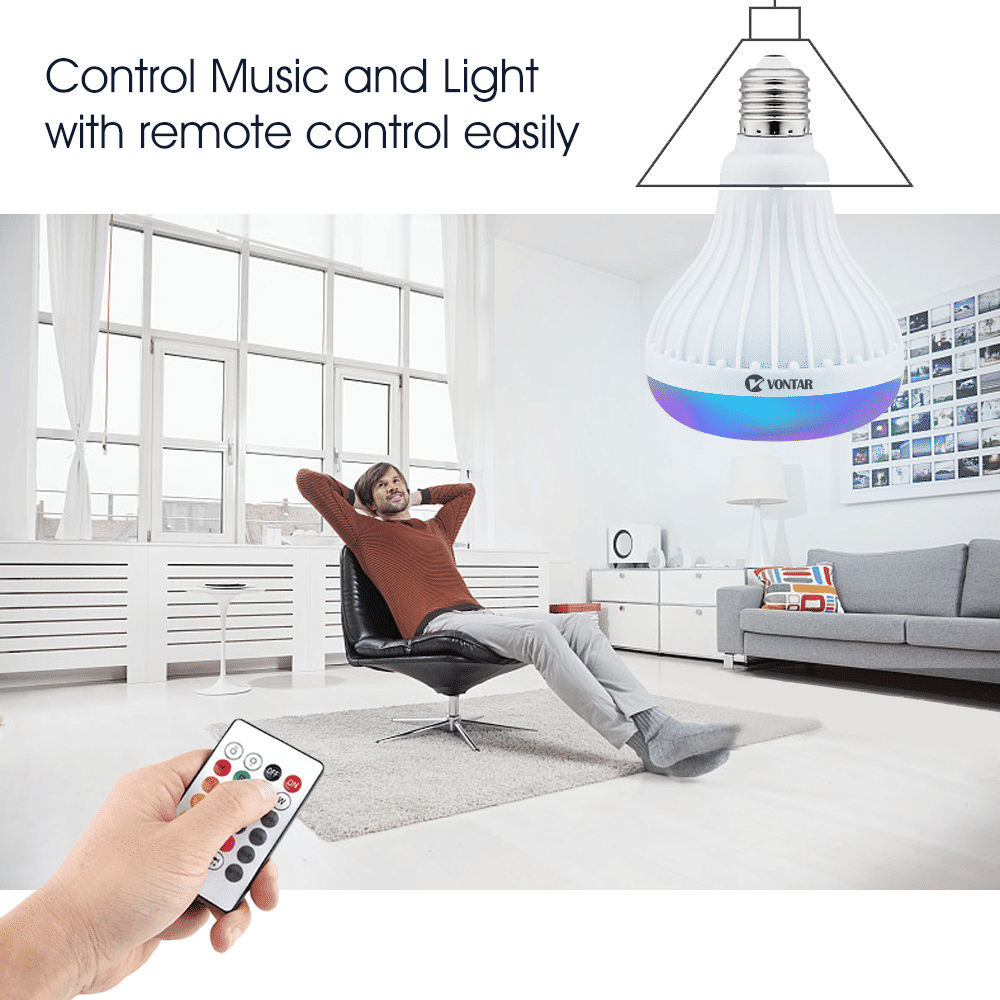 Smart LED Bluetooth Speaker Bulb - APP Control, RGB Light, Music Player