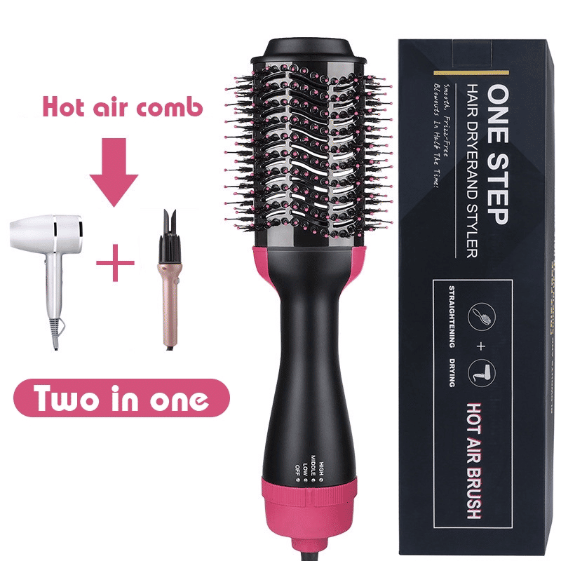 Pro One Step Hot Air Brush Volumizer: Dryer, Straightener, Curler for All Hair Types